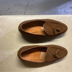 Meermin Snuff Brown Suede Loafers with Tassels